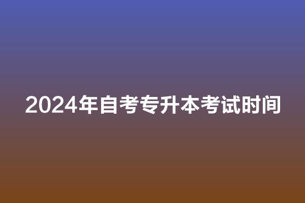 2024年自考专升本考试时间