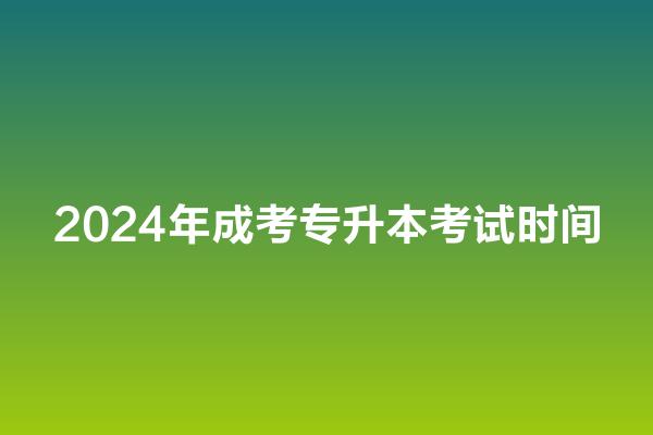 2024年成人高考专升本考试时间
