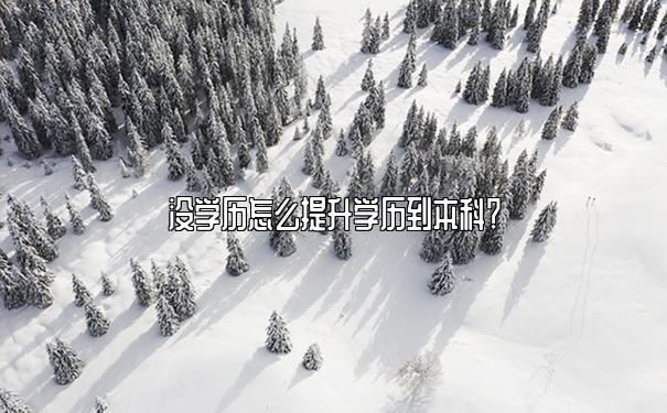 没学历怎么提升学历到本科？