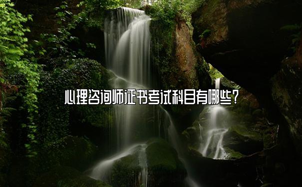心理咨询师证书考试科目有哪些? 心理咨询师证书考试科目有哪些?